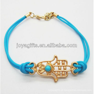 Simples design ouro hamsa mão com bracelete de esmalte